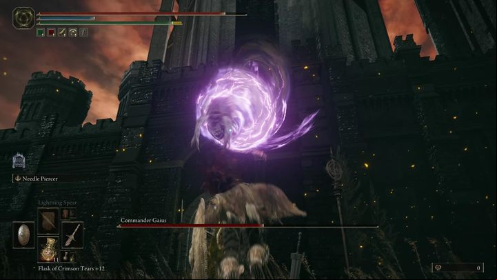 In the second phase, Gaius gains a corkscrew attack - he will jump into the air and after a while he will hit you while spinning around his own axis - Shadow of the Erdtree: How to beat Commander Gaius? - Main bosses - Elden Ring Guide