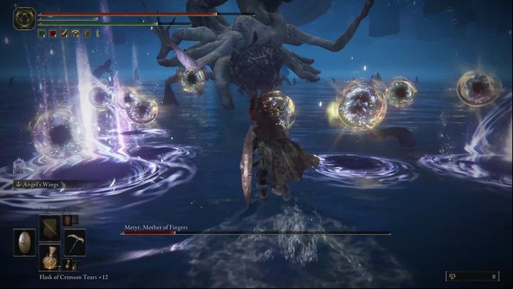 The boss can also summon several explosive orbs that emerge from the ground - Shadow of the Erdtree: Metyr, Mother of Fingers - Main bosses - Elden Ring Guide
