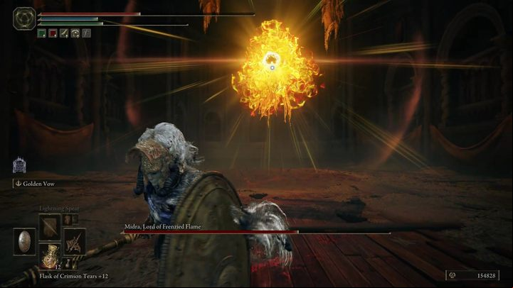 The second phase of the fight will begin when Midra's health drops to approximately 2/3 - Shadow of the Erdtree: How to defeat Midra, Lord of Frenzied Flame? - Main bosses - Elden Ring Guide