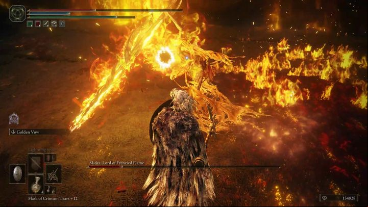 The flaming sword attacks are particularly dangerous - Midra combines them into combinations of two or five stabs - Shadow of the Erdtree: How to defeat Midra, Lord of Frenzied Flame? - Main bosses - Elden Ring Guide