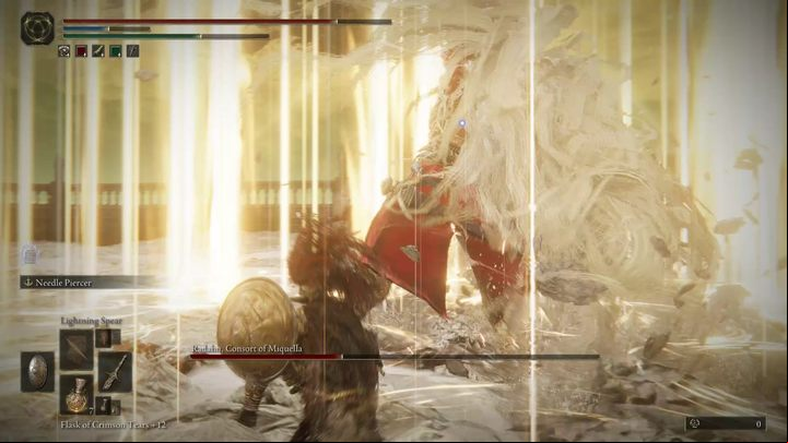 The ground-slam combo becomes much more dangerous in the second phase, because taking out the swords from the ground is accompanied not only by an earthquake, but also by a huge explosion of light - Shadow of the Erdtree: How to defeat the final boss Promised Consort Radahn? - Main bosses - Elden Ring Guide