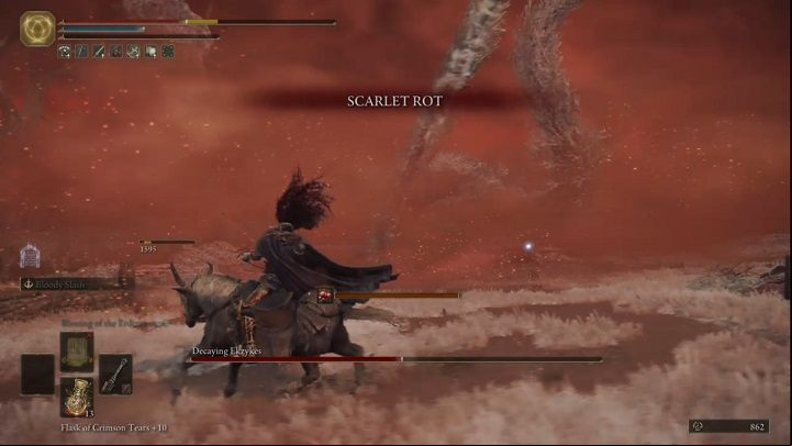 There will be times when a dragon creates a much larger cloud, often after it takes to the air and then lands hard - Elden Ring: How to beat Decaying Ekzykes? - Caelid - Elden Ring Guide