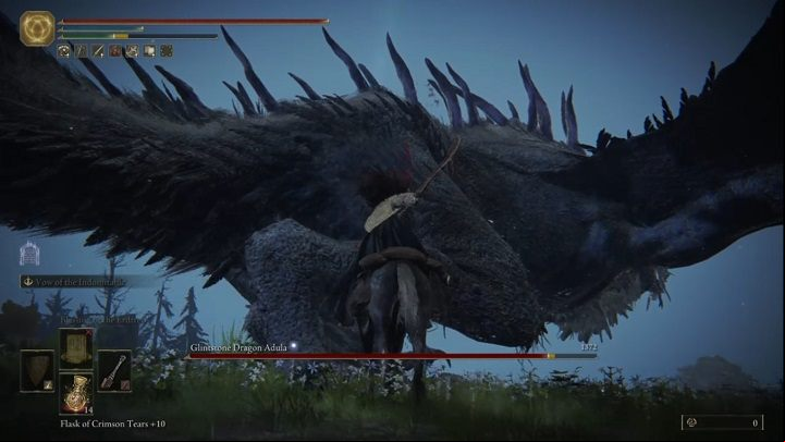Throughout the fight with Adula, it's best to attack the legs - Elden Ring: How to beat Glintstone Dragon Adula? - Liurnia of the Lakes - Elden Ring Guide