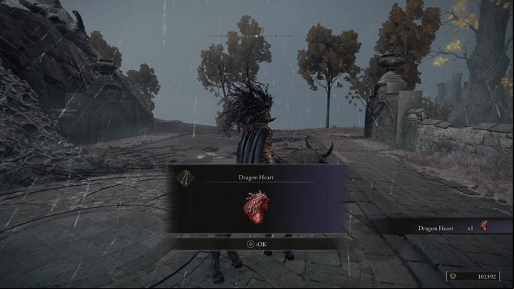 For defeating the Flying Dragon Greyll you will receive Runes (80,000) and a Dragon Heart - Elden Ring: How to beat Flying Dragon Greyll? - Greyoll Dragonbarrows - Elden Ring Guide