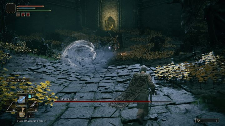 Although playing a mage should encourage players to keep their distance, in the case of fighting Godrick, the best possible solution is to keep mid-range instead of fighting from far away - Elden Ring: How to beat Godrick the Grafted? - Stormhill - Elden Ring Guide
