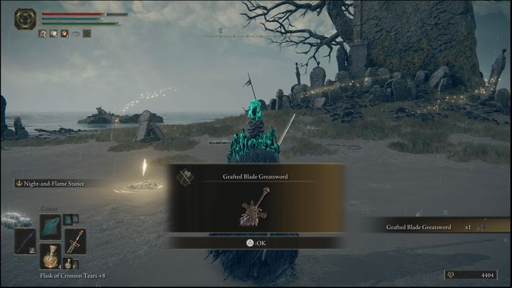 For defeating the boss located on the Weeping Peninsula, you will receive the Grafted Blade Greatsword and 3,800 Runes - Elden Ring: How to beat Leonine Misbegotten? - Weeping Peninsula - Elden Ring Guide