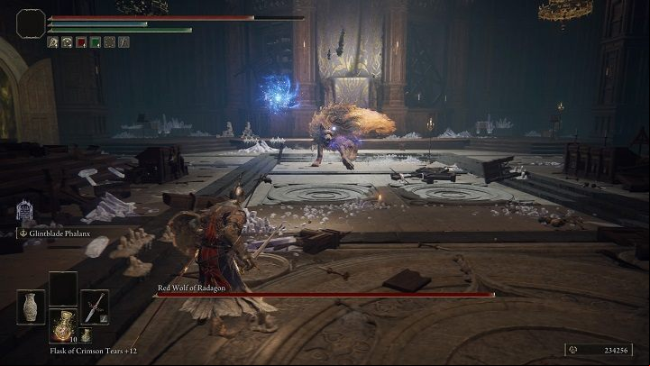 Try to keep a moderate distance during most of the fight - Elden Ring: How to beat Red Wolf of Radagon? - Liurnia of the Lakes - Elden Ring Guide
