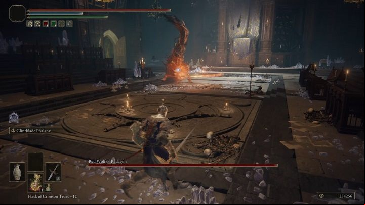 The wolf will also often shorten the distance - Elden Ring: How to beat Red Wolf of Radagon? - Liurnia of the Lakes - Elden Ring Guide