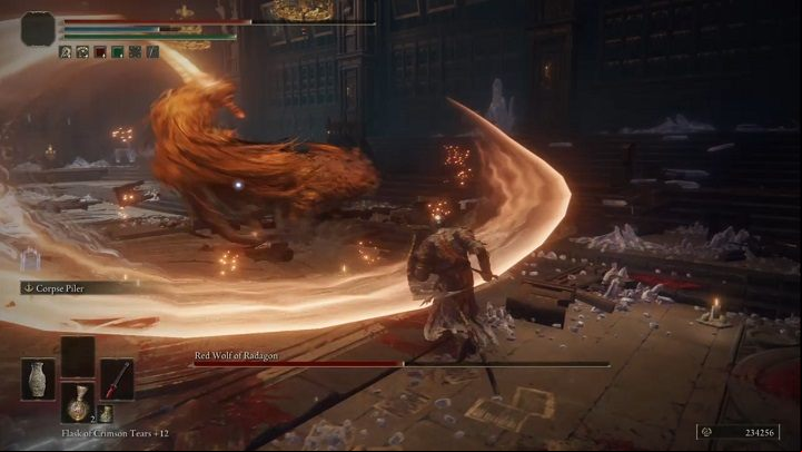 As for the rest of the magic attacks, watch out for the one that materializes in his mouth - Elden Ring: How to beat Red Wolf of Radagon? - Liurnia of the Lakes - Elden Ring Guide