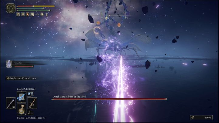 Before you summon the ashes, make sure you avoid the laser projectile first - Elden Ring: How to beat Astel, Naturalborn of the Void? - Lake of Rot - Elden Ring Guide