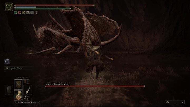 Prepare for a frustrating fight - Senessax has a lot of health, deals high damage, his attacks cover a large area, and the arena is very small - Shadow of the Erdtree: How to defeat the Ancient Dragon Senessax boss? - Side bosses - Elden Ring Guide