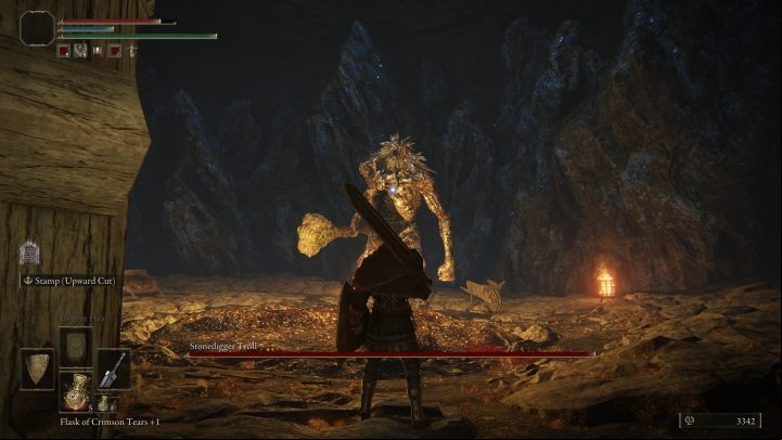 A good tactic is to get right below the enemy - Elden Ring: How to beat Stonedigger Troll? - Limgrave - Elden Ring Guide