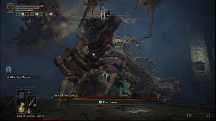 The most dangerous move is his rolling on the floor - Elden Ring: How to beat Ulcerated Tree Spirit? - Limgrave - Elden Ring Guide