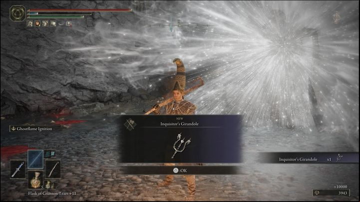For defeating the Abductor Virgins, you will receive a weapon, the Inquisitor's Girandole and 10,000 Runes - Elden Ring: How to beat Abductor Virgin? - Volcano Manor - Elden Ring Guide