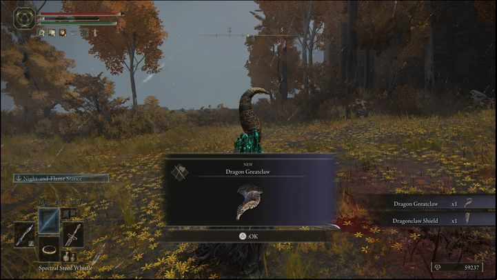 For defeating the Draconic Tree Sentinel, you will receive the Dragon Greatclaw weapon, the Dragonclaw Shield and 50,000 Runes - Elden Ring: How to beat Draconic Tree Sentinel? - Altus Plateau - Elden Ring Guide