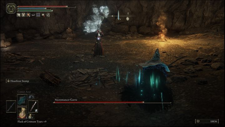 Apart from standard attacks and death magic, there isn't much more to the boss - Elden Ring: How to beat Necromancer Garris? - Altus Plateau - Elden Ring Guide