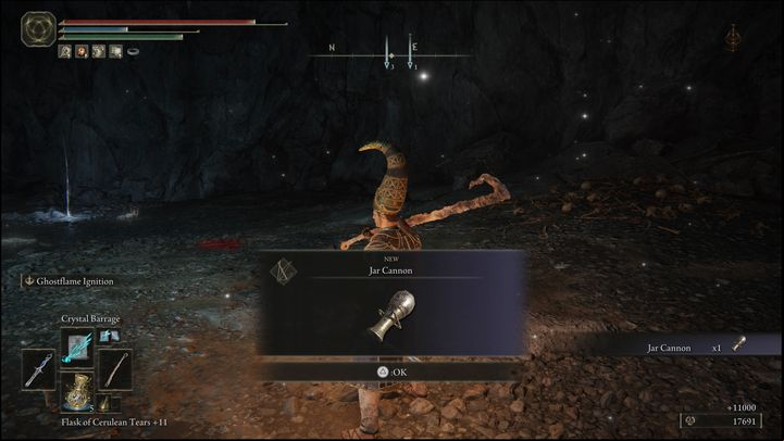 Defeating the Demi-Human Queen, Margot will reward you with runes (11,000) and the Jar Cannon ballista - Elden Ring: How to beat Demi-Human Queen? - Altus Plateau - Elden Ring Guide