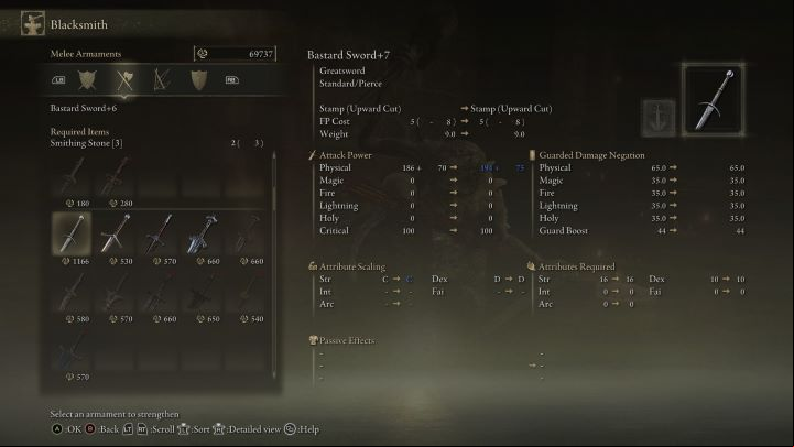 To upgrade a weapon, you must spend a certain amount of smithing stones and runes - Elden Ring: Upgrading weapons - Basics - Elden Ring Guide