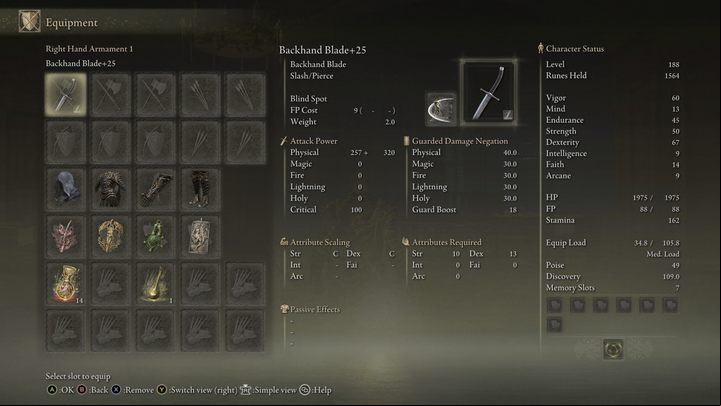 As Maciej mentioned, you can find the Backhand Blade early in the game by heading north from the starting location and finding the aforementioned sarcophagus - Shadow of the Erdtree: Best weapons - Basics - Elden Ring Guide
