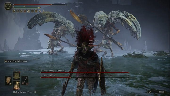 When you remove half of the gargoyle's HP, a second one will fly in - Elden Ring: How to beat Valiant Gargoyle? - Nokron, Eternal City - Elden Ring Guide