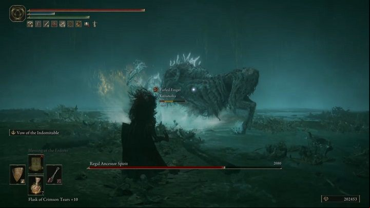 The boss also likes to stand on his hind legs and then hit the ground - Elden Ring: How to beat Regal Ancestor Spirit? - Nokron, Eternal City - Elden Ring Guide