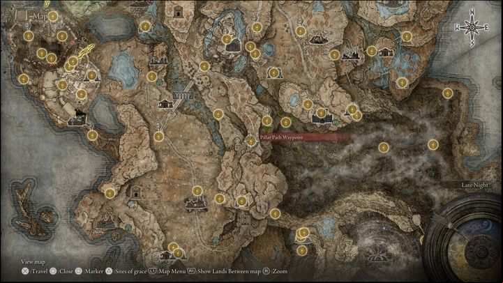 Follow the main road from the Castle Front Site of Grace and head south - Shadow of the Erdtree: All Sites of Grace in main regions map - Secrets and Collectibles - Elden Ring Guide