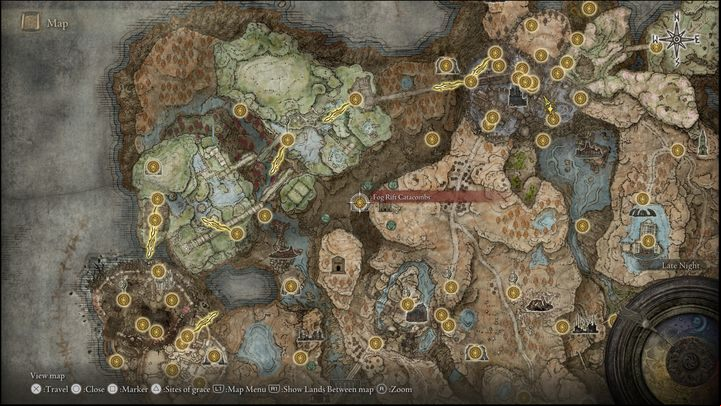 Head south from the Ancient Ruins Base Site of Grace - Shadow of the Erdtree: All Sites of Grace in main regions map - Secrets and Collectibles - Elden Ring Guide