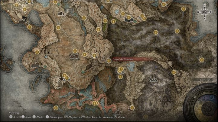 Continue your journey from the Dragon's Pit Site of Grace to reach this checkpoint - Shadow of the Erdtree: All Sites of Grace in main regions map - Secrets and Collectibles - Elden Ring Guide