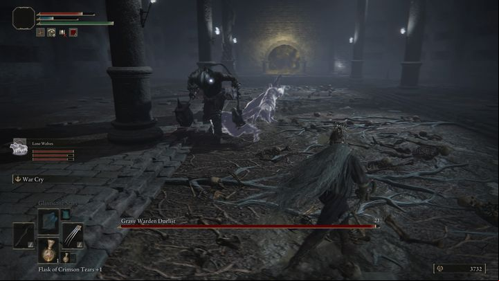 Before the fight begins you should bring more cerulean tears flasks to restore mana - Elden Ring: How to beat Grave Warden? - Limgrave - Elden Ring Guide
