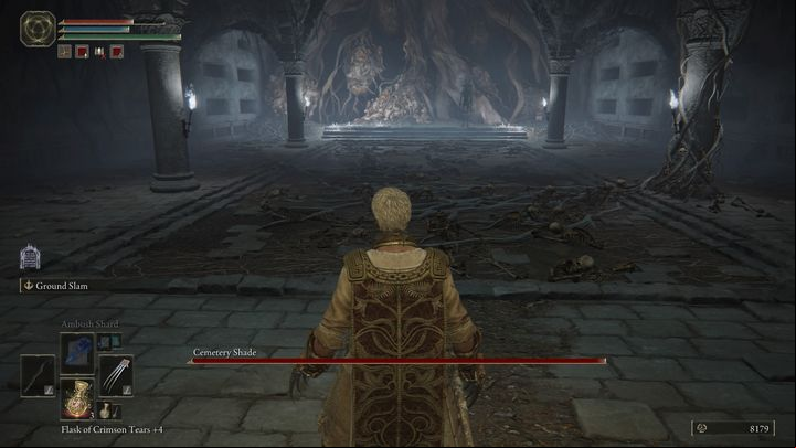 It's a good idea to let the summoned reinforcements attack first - Elden Ring: How to beat Cemetery Shade? - Limgrave - Elden Ring Guide