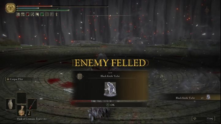 For defeating Alecto, Black Knife Ringleader, you will receive Runes (80,000) and Black Knife Tiche - the legendary Spirit Summon - Elden Ring: How to beat Alecto, Black Knife Ringleader? - Liurnia of the Lakes - Elden Ring Guide