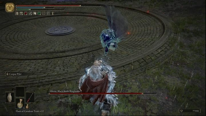 Alecto will try to grab you - Elden Ring: How to beat Alecto, Black Knife Ringleader? - Liurnia of the Lakes - Elden Ring Guide