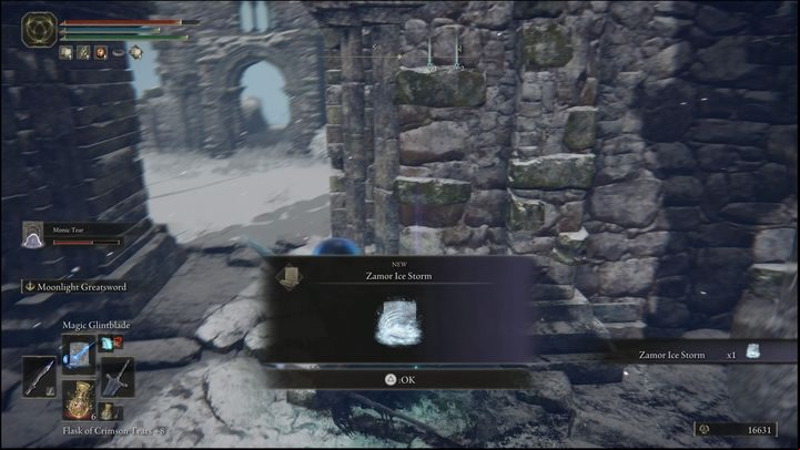This sorcery is in the center of the ruins marked on your map - Elden Ring: Sorceries and Incantations (Mountaintops of the Giants) - list of all - Mountaintops of the Giants region - Elden Ring Guide