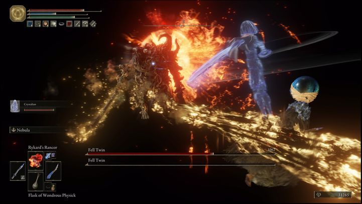 When you get close to the boss, he will switch to close combat and fight like his twin - Elden Ring: How to beat Fell Twin? - Leyndell, the royal capital - Elden Ring Guide