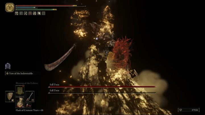 Before you get close to the second Fell Twin, he will attack you from a distance - Elden Ring: How to beat Fell Twin? - Leyndell, the royal capital - Elden Ring Guide