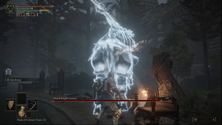 The boss uses these spells even in close combat - Elden Ring: How to beat Royal Knight Loretta? - Liurnia of the Lakes - Elden Ring Guide