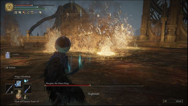 When the boss's HP drops to 50%, he will kneel down, and then the second phase will begin - The Elden Ring: How to beat Morgott, The Omen King? - Leyndell, the royal capital - Elden Ring Guide