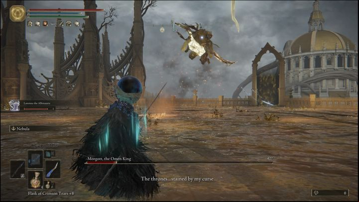 By default, if the distance between you and Morgott is too big, he will jump into the air and start attacking with the holy hammer - The Elden Ring: How to beat Morgott, The Omen King? - Leyndell, the royal capital - Elden Ring Guide