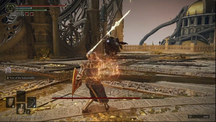 If you keep him at a greater distance, Margott will use his magic spear - The Elden Ring: How to beat Morgott, The Omen King? - Leyndell, the royal capital - Elden Ring Guide