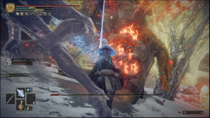 This is also a right time to use Adula's Moonbladee again - Elden Ring: How to beat Fire Giant? - Mountaintops of the Giants - Elden Ring Guide
