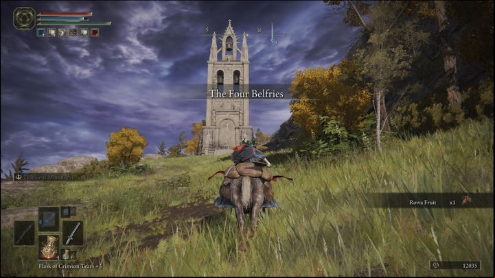 Then you have to get to The Four Belfries Site of Grace in the northern part of Liurnia of the Lakes - Elden Ring: White Mask Varre - walkthrough - Quests - Elden Ring Guide