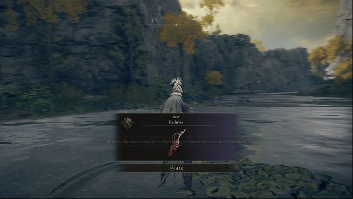 Defeat the attacker to receive Reduvia, a bloody ranged weapon - Elden Ring: Bloody Finger Hunter Yura - walkthrough - Quests - Elden Ring Guide