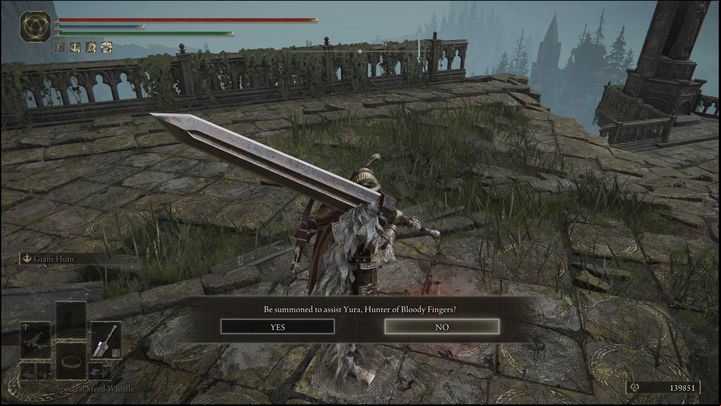 You should see Yura's red mark next to the destroyed bridge - Elden Ring: Bloody Finger Hunter Yura - walkthrough - Quests - Elden Ring Guide