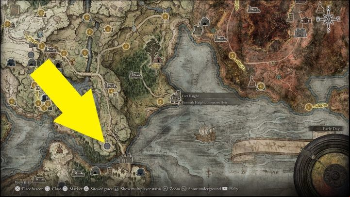 The yellow arrow will lead you to the evergaol - Elden Ring: Blaidd - walkthrough - Quests - Elden Ring Guide