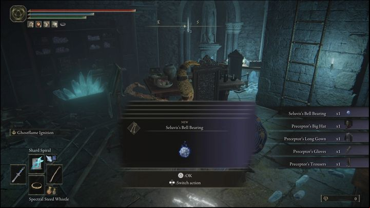 In addition to a talisman and the ability to buy additional dolls, if you've completed Ranni's quest and haven't betrayed her, you'll receive Seluvis's set and Seluvis's Bell Bearing - Elden Ring: Seluvis - walkthrough - Quests - Elden Ring Guide