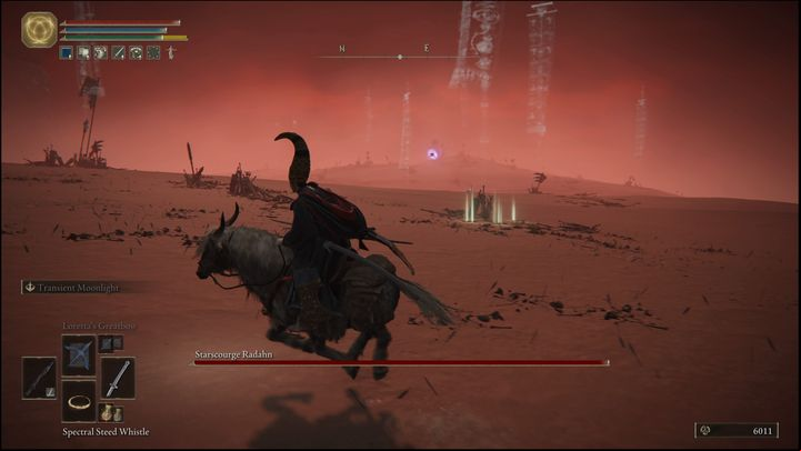 As the fight begins, immediately after entering the arena, mount your steed - Elden Ring: How to beat Starscourge Radahn? - Caelid - Elden Ring Guide