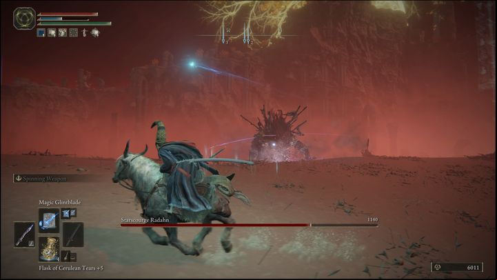 The second phase begins once his HP reaches 80% - Elden Ring: How to beat Starscourge Radahn? - Caelid - Elden Ring Guide