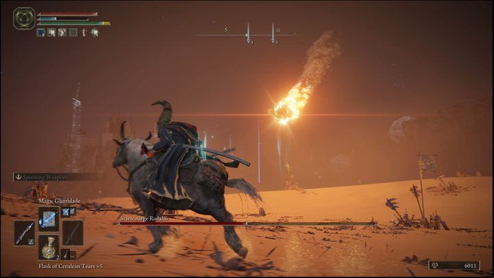 When his health reaches 50%, he'll disappear from the arena - Elden Ring: How to beat Starscourge Radahn? - Caelid - Elden Ring Guide