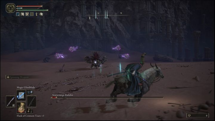 He usually does so at the very end of the fight, when his health is very low - Elden Ring: How to beat Starscourge Radahn? - Caelid - Elden Ring Guide