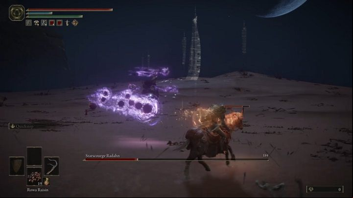 Watch out for projectiles that the enemy will fire at you - Elden Ring: How to beat Starscourge Radahn? - Caelid - Elden Ring Guide